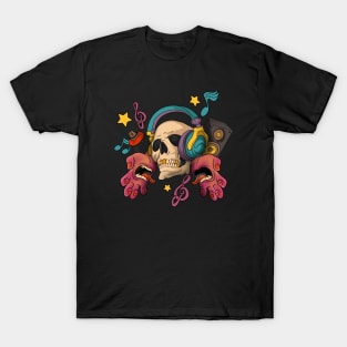 Graffiti Skull Music T-Shirt